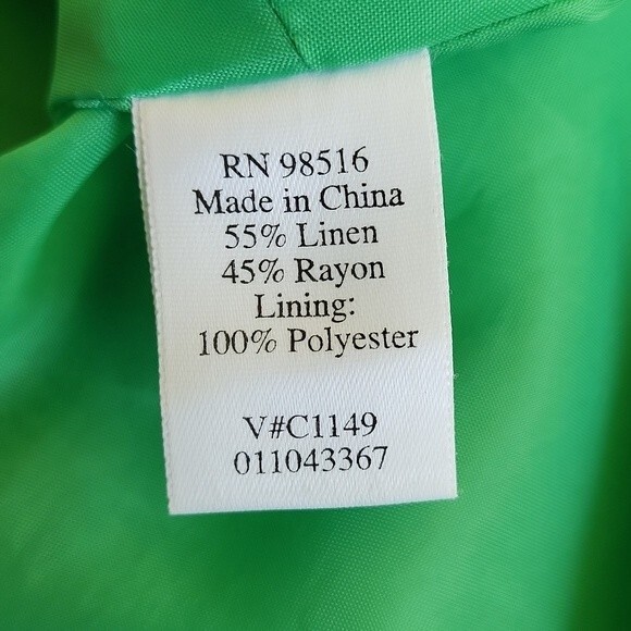 EUC linen animal buttons Coldwater Creek women's adjustable sleeves shirtdress - Picture 4 of 9